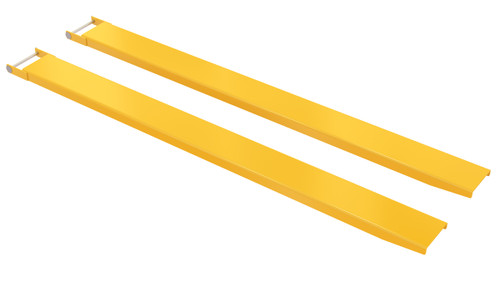 Vestil Steel Pin Style Fork Extensions - 7 In. x 96 In. 4,000 lb - Yellow