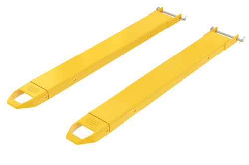 Vestil Steel Pin Style Fork Extensions - 6 In. x 54 In. 4,000 lb - Yellow