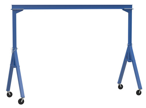 Vestil Steel Fixed Gantry Crane with Glass Filled Nylon Casters - 15 Ft. 2000 lb - Blue