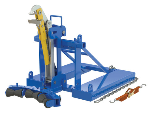 Vestil Steel Automatic Eagle Beak 1 Drum with Rollers - 1,000 lb - Blue