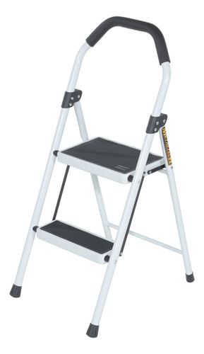 Vestil Steel Household Steel Fold Up Step Ladder - 2 Step 225 lb - White