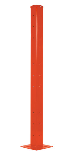 Vestil Steel Rigid Tube Post Bolt On Style - 60 In. For 2 Ribbed Guard Rails - Orange