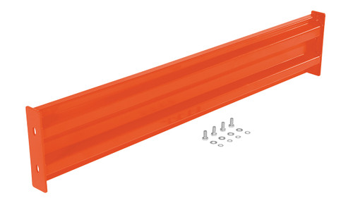 Vestil Steel 2 Ribbed Bolt On Style Guard Rail - 54 In. Length - Orange