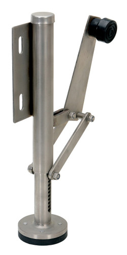 Vestil Stainless Steel Left Mount Hand Operated Floor Lock - 10 to 12 In. Height - Silver