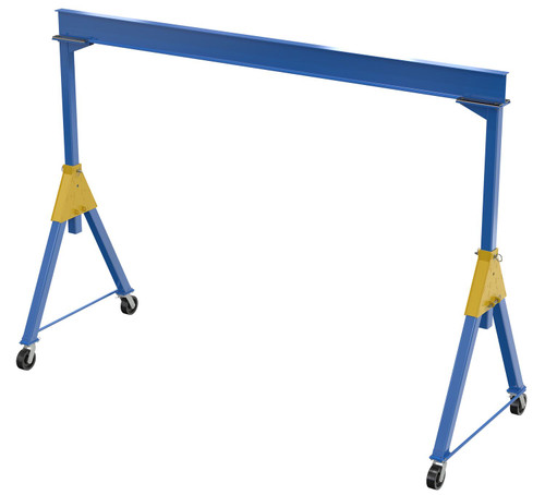 Vestil Steel Knockdown Fixed Gantry Crane with Phenolic Casters - 15 Ft. 8000 lb - Blue