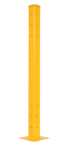 Vestil Steel Rigid Tube Post Drop In Style - 60 In. For 2 Ribbed Drop In Style Guard Rails - Yellow