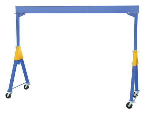 Vestil Steel Knockdown Fixed Gantry Crane with Total Locking Phenolic Casters - 15 Ft. 8000 lb - Blue