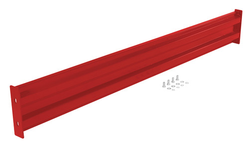 Vestil Steel 2 Ribbed Bolt On Style Guard Rail - 78 In. Length - Red