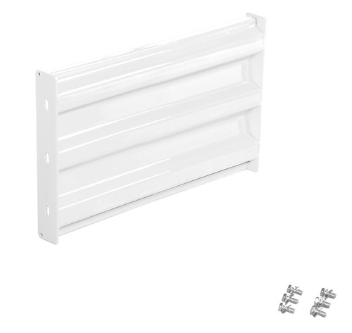 Vestil Steel 3 Ribbed Bolt On Style Guard Rail - 24 In. Length - White