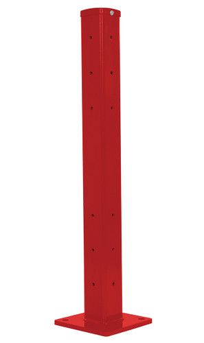 Vestil Steel Rigid Tube Post Drop In Style - 42 In. For 2 Ribbed Drop In Style Guard Rails - Red