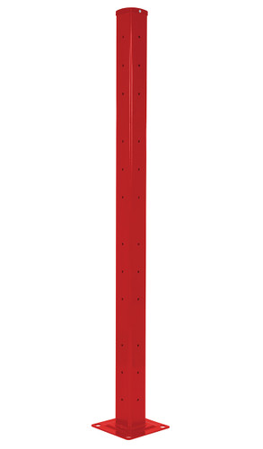 Vestil Steel Rigid Tube Post Drop In Style - 72 In. For 2 Ribbed Drop In Style Guard Rails - Red