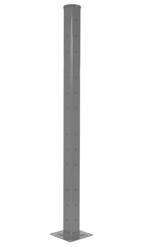 Vestil Steel Rigid Tube Post Bolt On Style - 72 In. For 2 Ribbed Guard Rails - Gray Semi Gloss