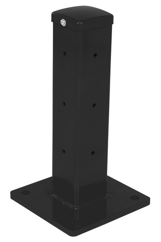 Vestil Steel Rigid Tube Post Drop In Style - 18 In. For 2 Ribbed Drop In Style Guard Rails - Black