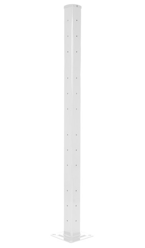 Vestil Steel Rigid Tube Post Drop In Style - 72 In. For 2 Ribbed Drop In Style Guard Rails - White