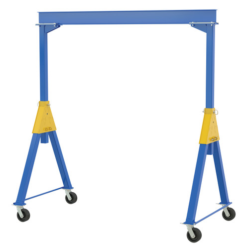 Vestil Steel Knockdown Fixed Gantry Crane with Phenolic Casters - 10 Ft. 6000 lb - Blue