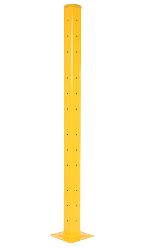 Vestil Steel Rigid Tube Post Drop In Style - 72 In. For 2 Ribbed Drop In Style Guard Rails - Yellow
