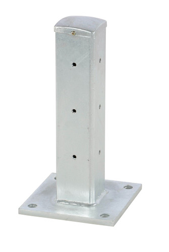 Vestil Galvanized Steel Rigid Tube Post Drop In Style - 18 In. For 2 Ribbed Drop In Style Guard Rails - Gray