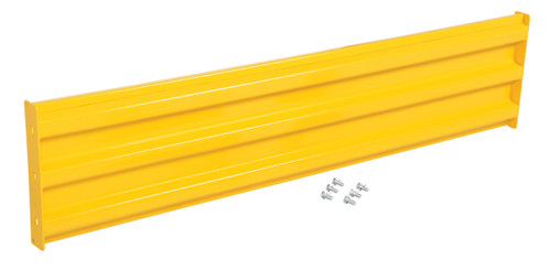Vestil Steel 3 Ribbed Bolt On Style Guard Rail - 65.875 In. Length - Yellow