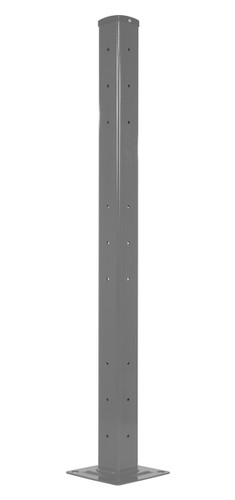 Vestil Steel Rigid Tube Post Drop In Style - 60 In. For 2 Ribbed Drop In Style Guard Rails - Gray Semi Gloss