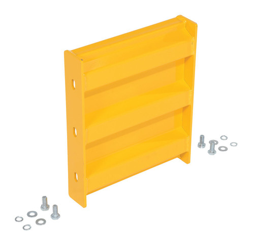 Vestil Steel 3 Ribbed Bolt On Style Guard Rail - 12 In. Length - Yellow