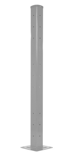 Vestil Steel Rigid Tube Post Drop In Style - 60 In. For 2 Ribbed Drop In Style Guard Rails - Silver Lining