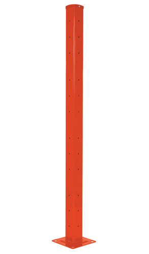 Vestil Steel Rigid Tube Post Drop In - 72 In. For 3 Ribbed Drop In Style Guard Rails - Orange