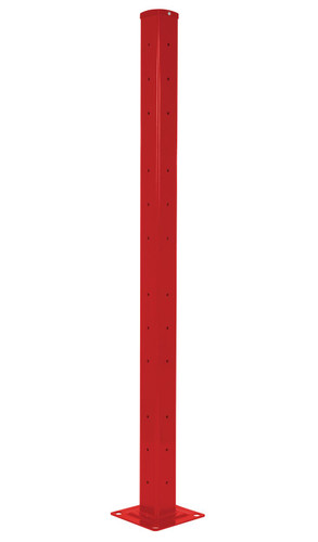 Vestil Steel Rigid Tube Post Drop In - 72 In. For 3 Ribbed Drop In Style Guard Rails - Red