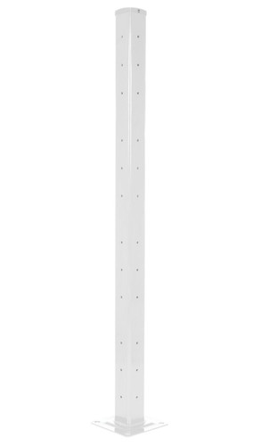Vestil Steel Rigid Tube Post Drop In - 72 In. For 3 Ribbed Drop In Style Guard Rails - White