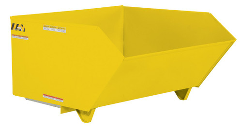Vestil Steel Light Duty Low Profile Self Dumping Hopper - 1-1/2 Cubic Yard 2000 lb - Yellow
