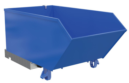 Vestil Steel Light Duty Low Profile Self Dumping Hopper - 1/3 Cubic Yard 2000 lb - Blue