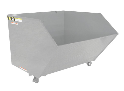 Vestil Steel Heavy Duty Low Profile Self Dumping Hopper - 1-1/2 Cubic Yard 6000 lb - Galvanized