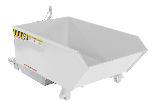 Vestil Steel Light Duty Low Profile Self Dumping Hopper - 1/4 Cubic Yard 2000 lb - White