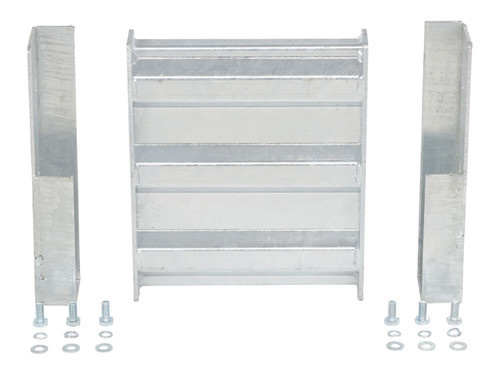 Vestil Galvanized Steel 3 Ribbed Drop In Style Guard Rail - 12 In. Length - Gray