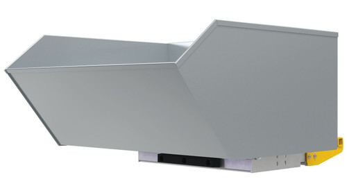 Vestil Steel Light Duty Bump and Dump Hopper - 1 Cubic Yard 2,000 lb - Blue Silver Lining