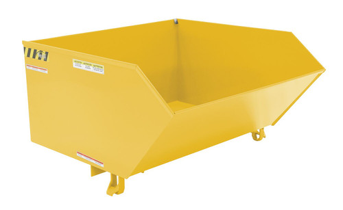 Vestil Steel Medium Duty Low Profile Self Dumping Hopper - 1 Cubic Yard 4000 lb - Yellow
