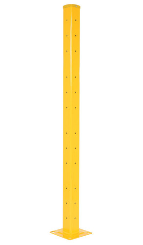 Vestil Steel Rigid Tube Post Bolt On Style - 72 In. For 3 Ribbed Bolt On Style Guard Rails - Yellow