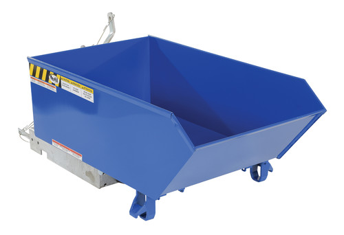 Vestil Steel Medium Duty Low Profile Self Dumping Hopper - 1/4 Cubic Yard 4000 lb - Blue