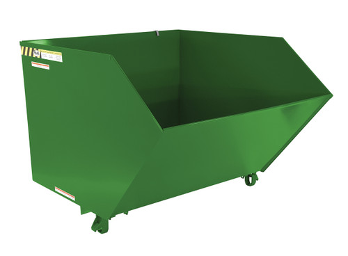 Vestil Steel Heavy Duty Low Profile Self Dumping Hopper - 1-1/2 Cubic Yard 6000 lb - Green