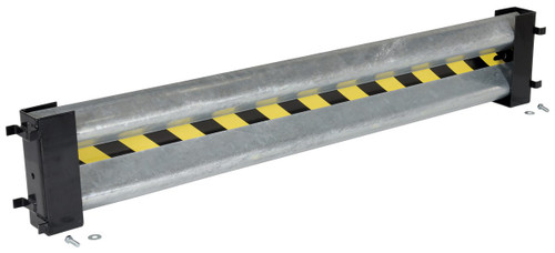 Vestil Galvanized Steel Drop In Guard Rail - 2 Ribbed 72 In. Length - Gray