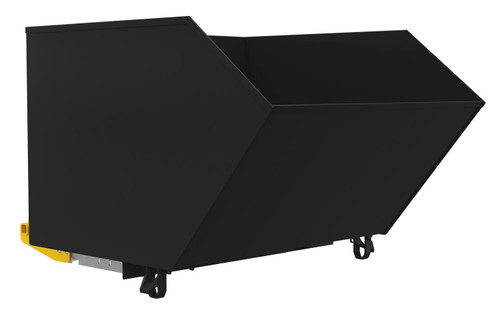 Vestil Steel Heavy Duty Bump and Dump Hopper - 1-1/2 Cubic Yard 6,000 lb - Semi Gloss Black
