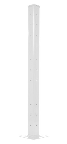 Vestil Steel Rigid Tube Post Drop In - 60 In. For 3 Ribbed Drop In Style Guard Rails - White