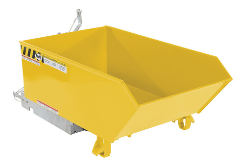 Vestil Steel Heavy Duty Low Profile Self Dumping Hopper - 1/4 Cubic Yard 6000 lb - Yellow
