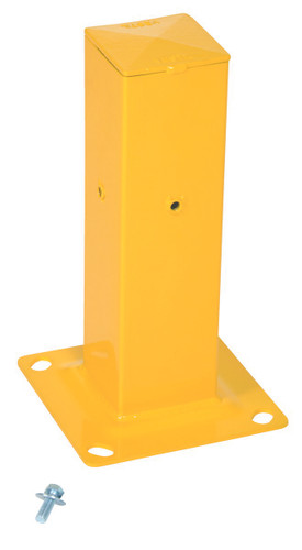 Vestil Steel Tubular Mounting Posts with Drop In Style Bracket - 10 In. x 10 In. x 18 In. - Yellow