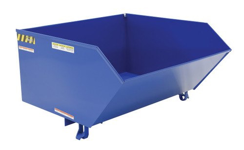 Vestil Steel Light Duty Low Profile Self Dumping Hopper - 1 Cubic Yard 2000 lb - Blue