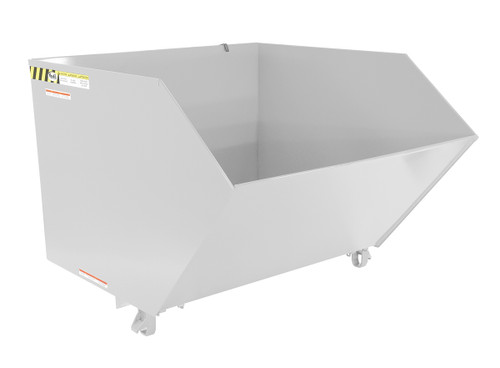 Vestil Steel Heavy Duty Low Profile Self Dumping Hopper - 1-1/2 Cubic Yard 6000 lb - White
