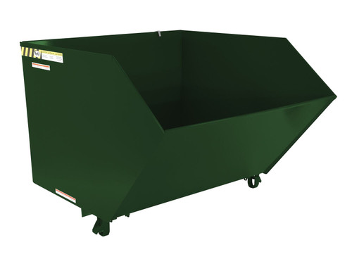 Vestil Steel Light Duty Low Profile Self Dumping Hopper - 1-1/2 Cubic Yard 2000 lb - Hunter Green