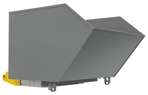 Vestil Steel Heavy Duty Bump and Dump Hopper - 1-1/2 Cubic Yard 6,000 lb - Battleship Gray