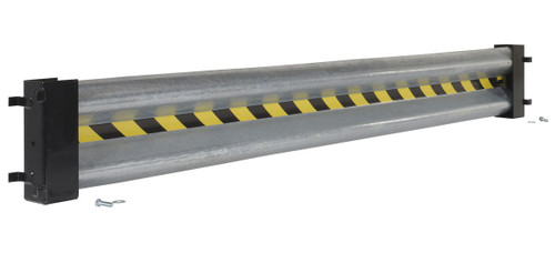 Vestil Galvanized Steel Drop In Guard Rail - 2 Ribbed 96 In. Length - Gray