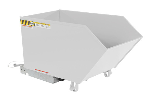 Vestil Steel Light Duty Low Profile Self Dumping Hopper - 1/2 Cubic Yard 2000 lb - White
