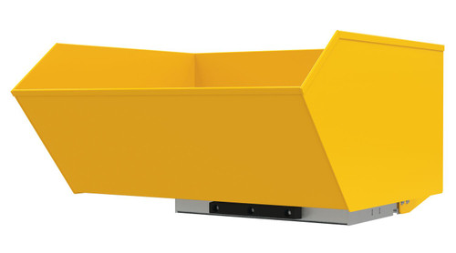 Vestil Steel Heavy Duty Bump and Dump Hopper - 1 Cubic Yard 6,000 lb - Yellow